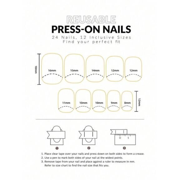 24-Piece Maple Leaf Design Gradient Glitter Press On Nails - Picture 6 of 7